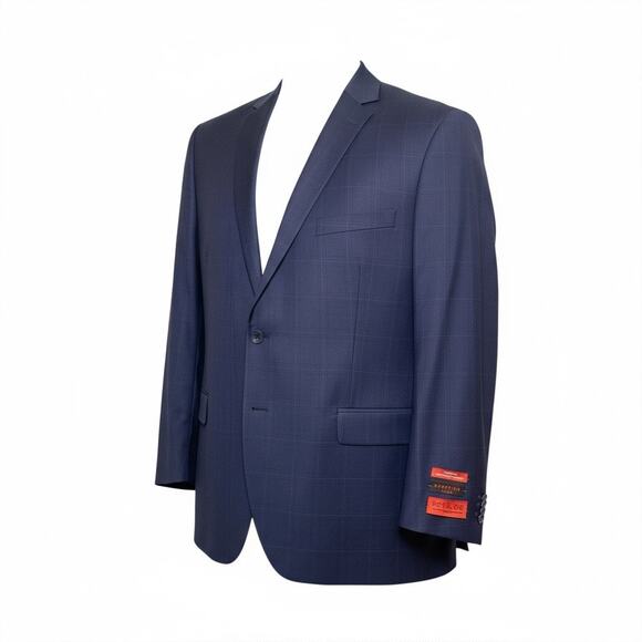 NWT Bocaccio Uomo Paris Blue Check Stretch Blazer Sport Coat R56/W50 MSRP $259 - Picture 1 of 16